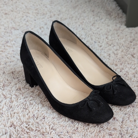 J. Crew Women's Black Suede Heels - Picture 1 of 6